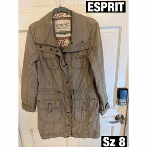 Esprit Women's Vintage Green Military Coat